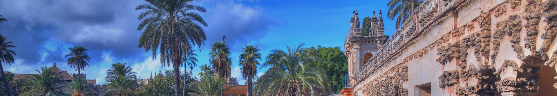 Sky viewed from garden at Alcaza de Sevilla